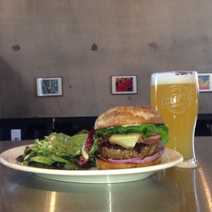 The Ecliptic Burger from Ecliptic Brewing in North Portland.